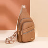 Brown Synthetic Leather Sling Purse