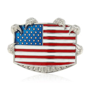 USA Flag with Eagle Claws Belt Buckle
