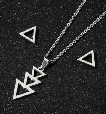 Silver Triangle Stainless Steel Necklace