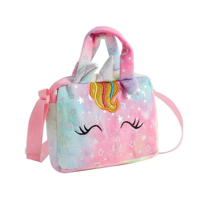 Unicorn Corduroy Shoulder Bag - Pink