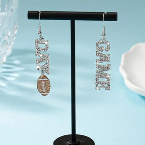 Football Rhinestone Game Day Earrings