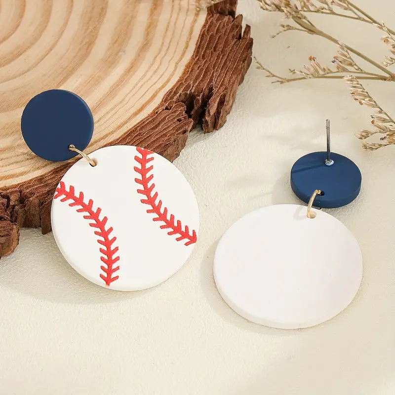 Baseball Dangle Earrings