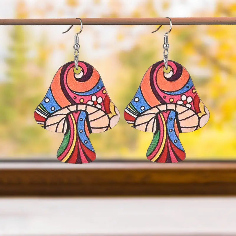 Multicolor Mushroom Earrings