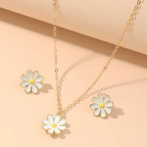 Daisy Necklace and Clip-on Earring set for Little Girls