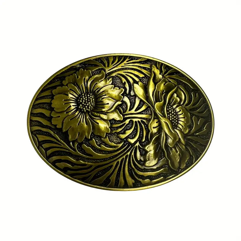 Bronze Flower Belt Buckle