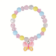 Load image into Gallery viewer, Resin Pink and Yellow Butterfly Necklace/Bracelet Set
