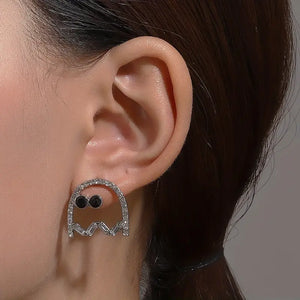 Halloween Creative Ghost Rhinestone Post Earrings