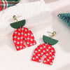 Red U Shape Snowflake Earrings