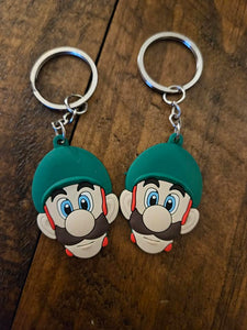 Cute Silicone Luigi Keychain.