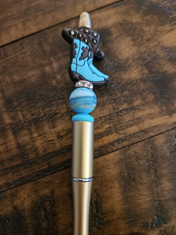 Turquoise Boot with Hat Pen