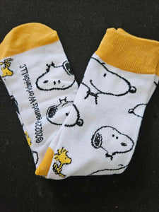 Yellow/White Dog Crew Socks