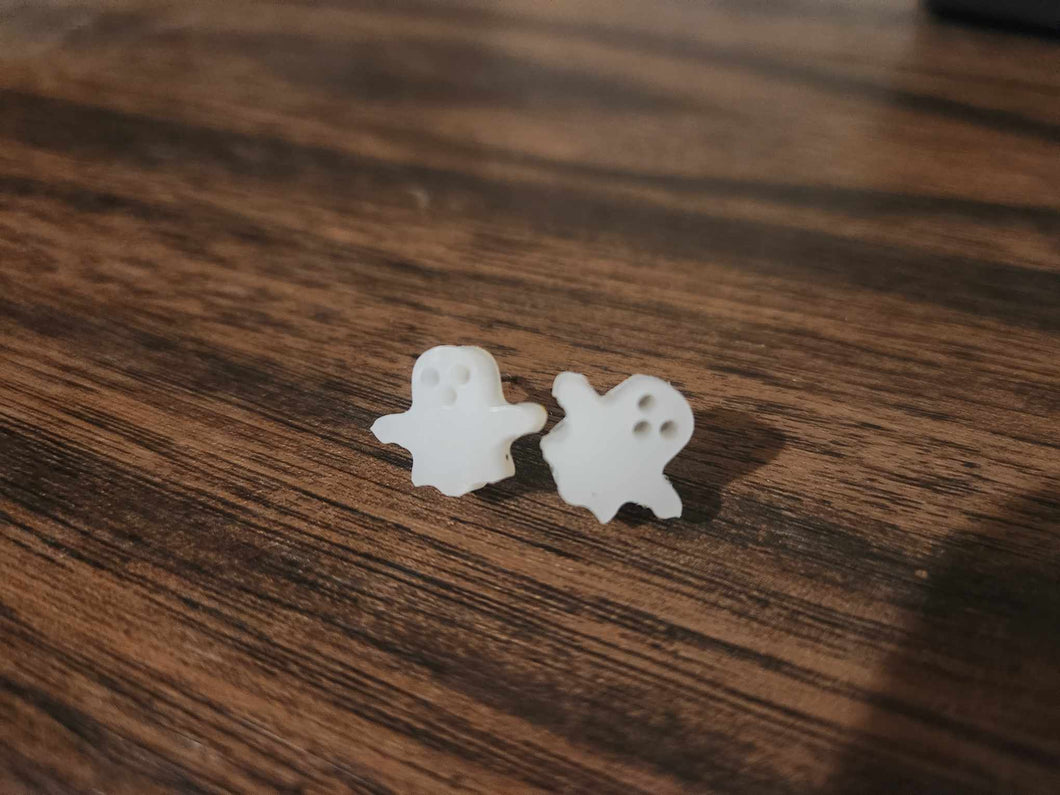 Acrylic White Ghost Post Earrings