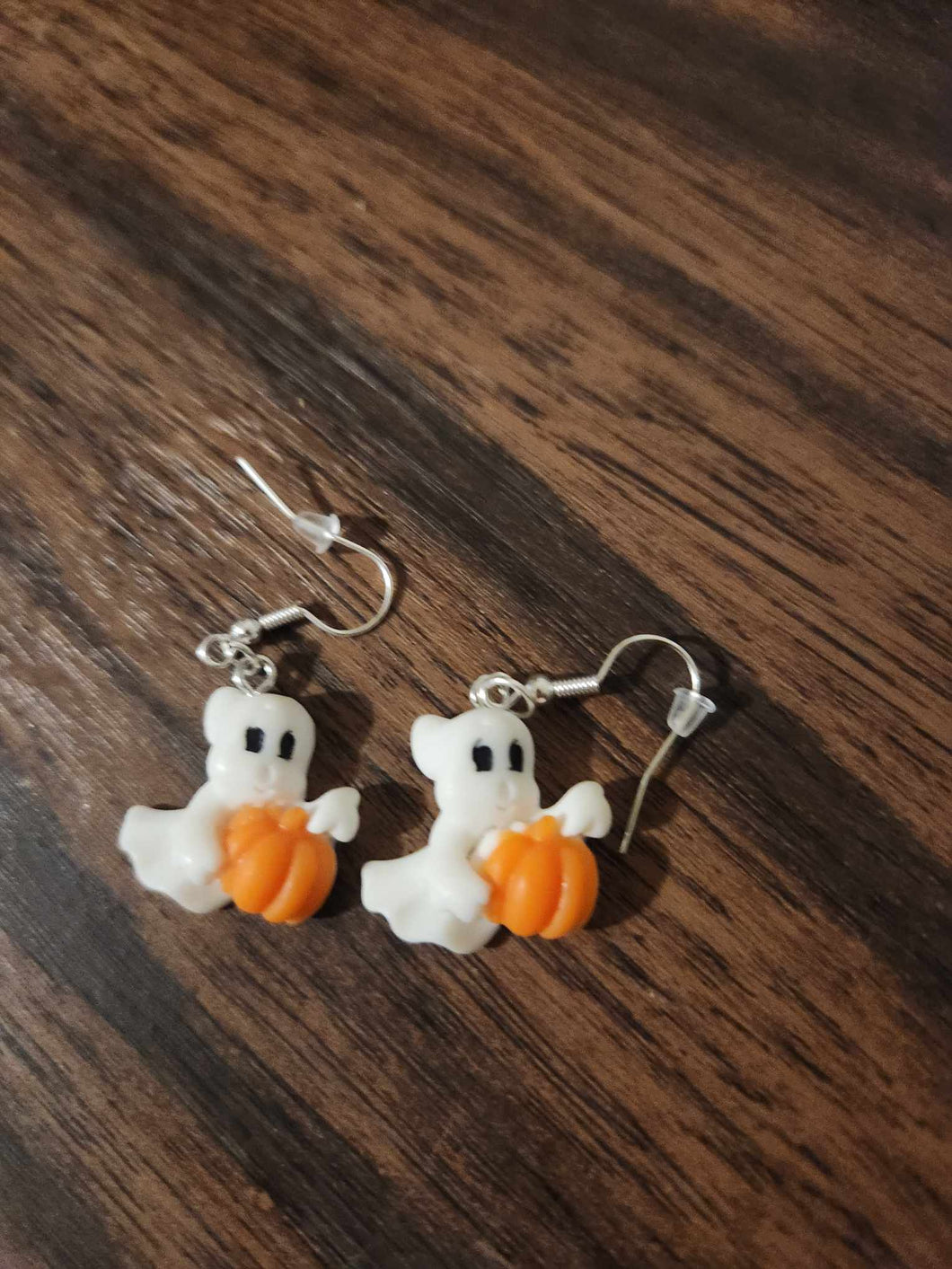 Ghost With Pumpkin Acrylic Earrings
