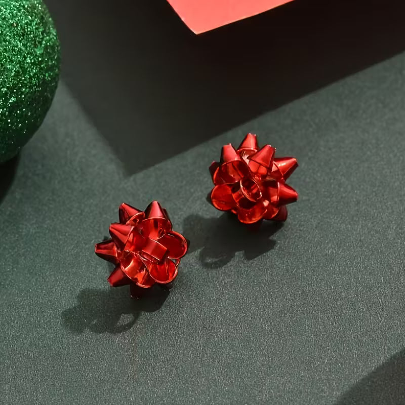 Red Bow Earrings