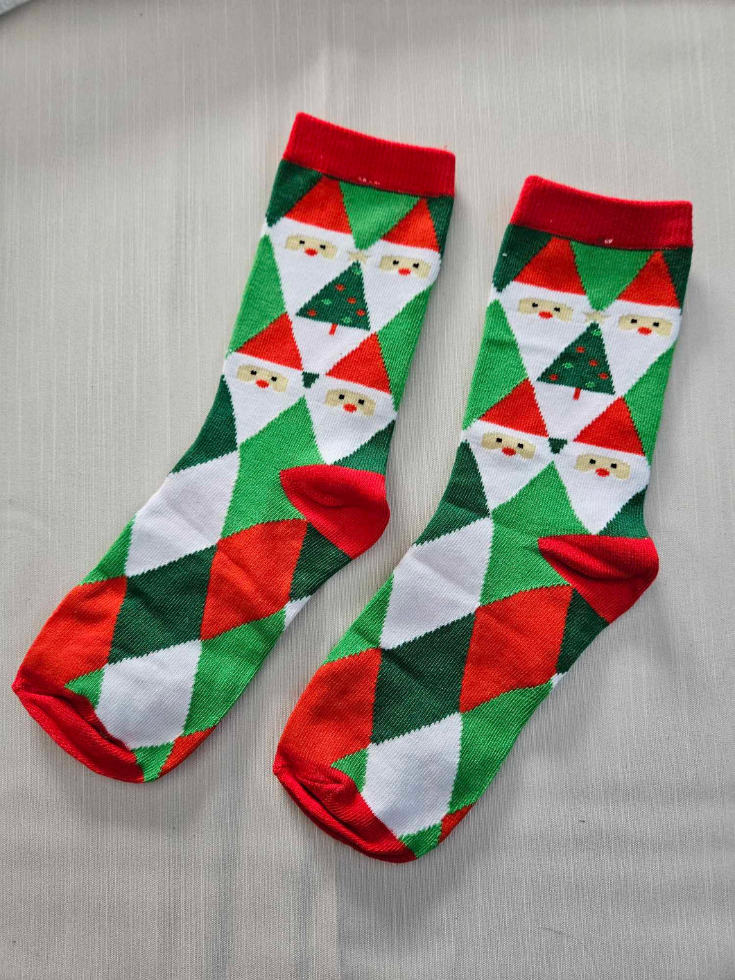 Plaid Santa Crew Socks
