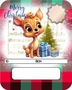 Plaid Merry Christmas Deer Celebrations Card