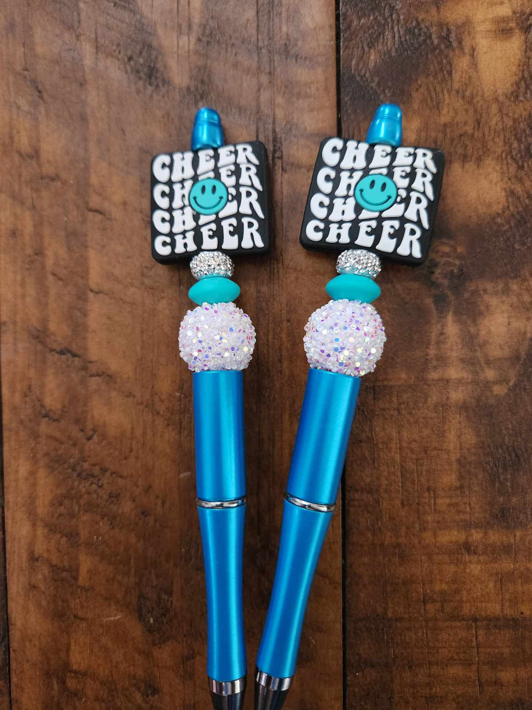 Cheer Blue with White Cystal Bead Pen