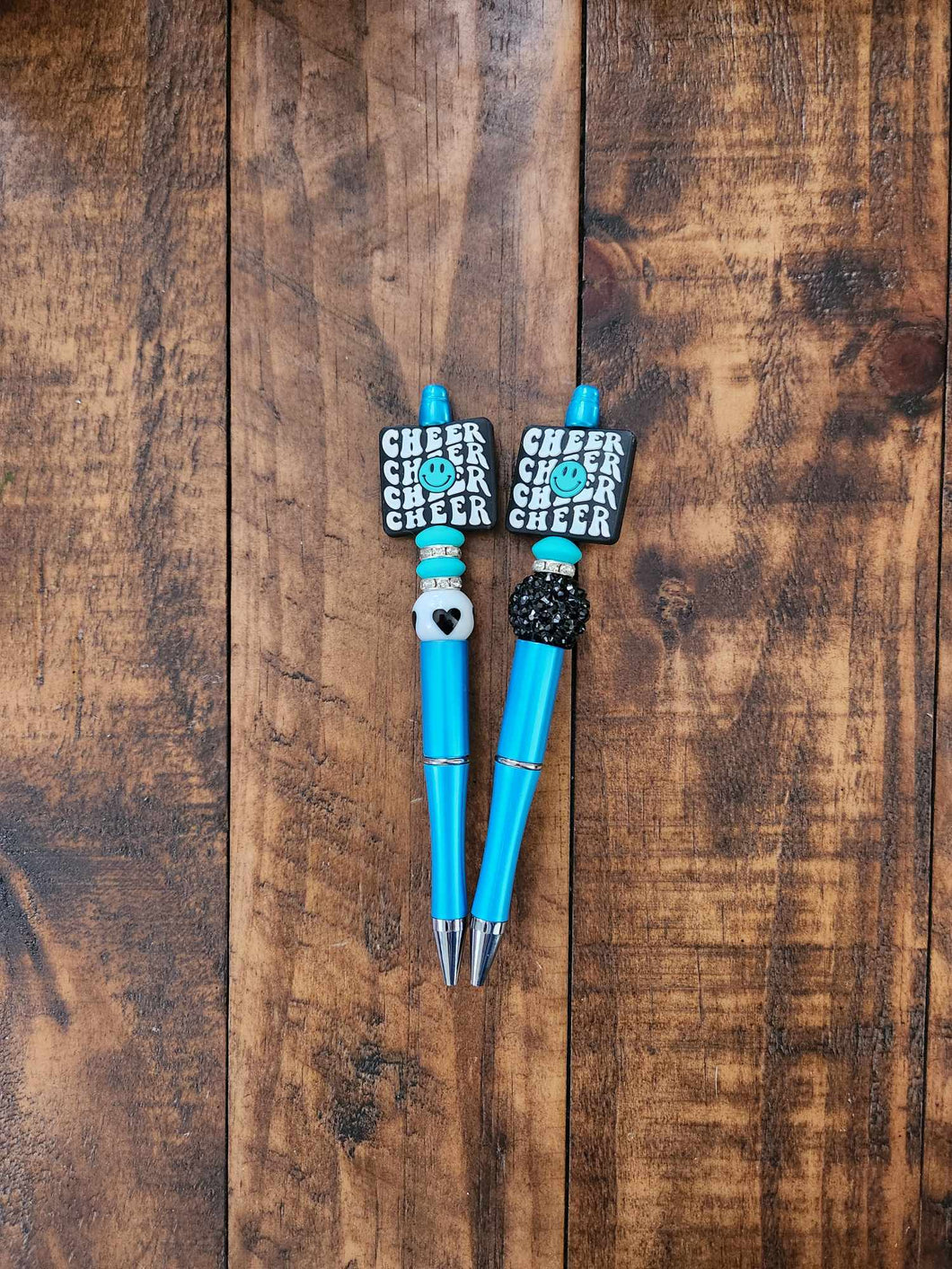 Cheer Blue with Black Cystal Bead Pen