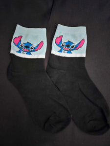 Blue Alien Crew Sock