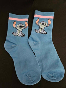 Blue Alien Crew Sock