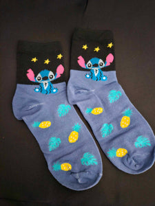 Blue Alien Crew Sock