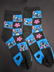 Blue Alien Crew Sock