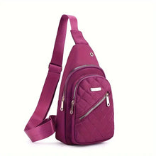 Load image into Gallery viewer, Quilted Chest Bag Sling - Purple
