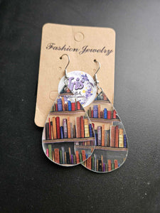 Book Teardrop Acrylic Earrings