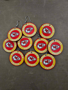 Chiefs Rounds Yellow and Red Earrings