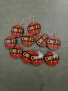 Chiefs Leopard Round Earrings