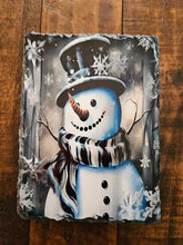 Load image into Gallery viewer, Black/White Snowman Slate
