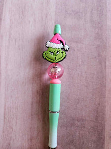 Grinch Pink Hat Pen