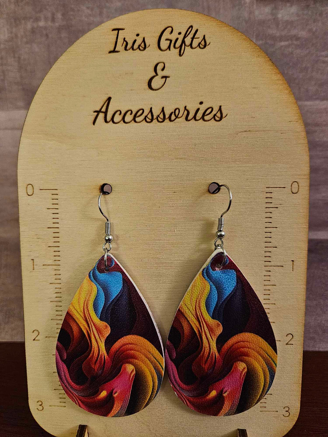 Colorful Teardrop PU Leather Earrings