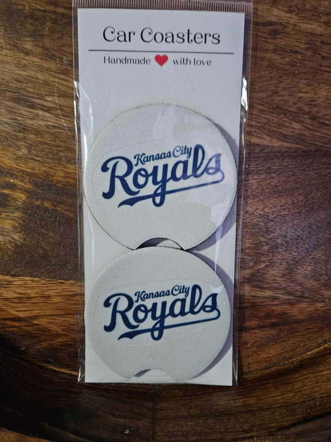 White and Blue Royal Car Coasters