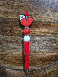 Red Nurse Heart Pen