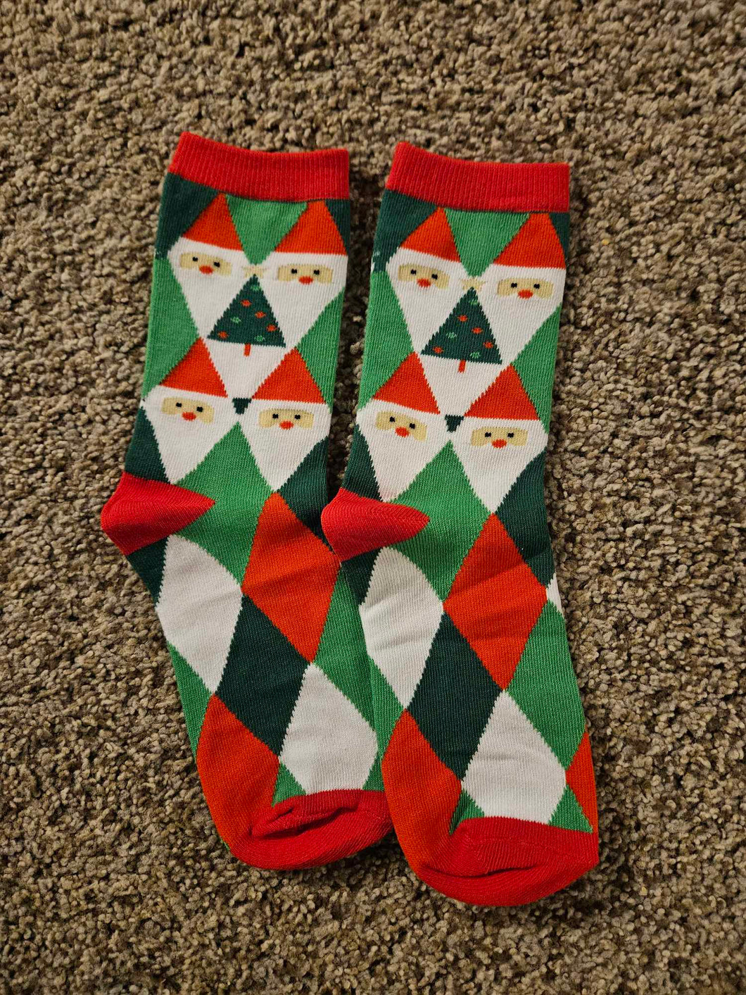 Plaid Santa Crew Socks