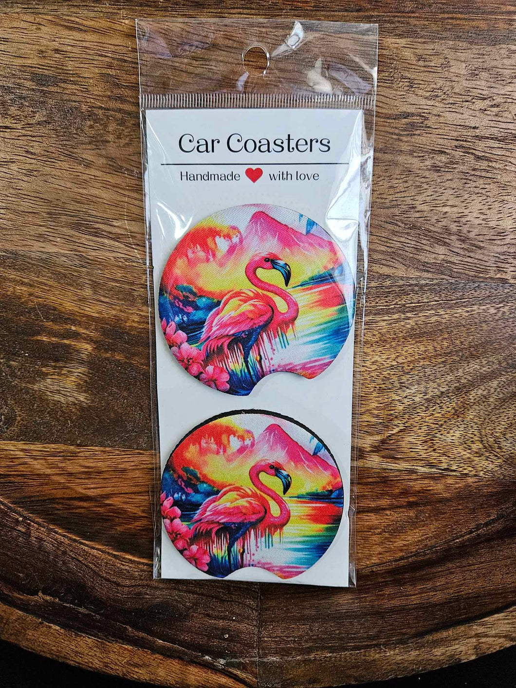 Flamingo Car Coaster Set