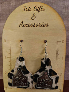 Cowhide Western Earrings