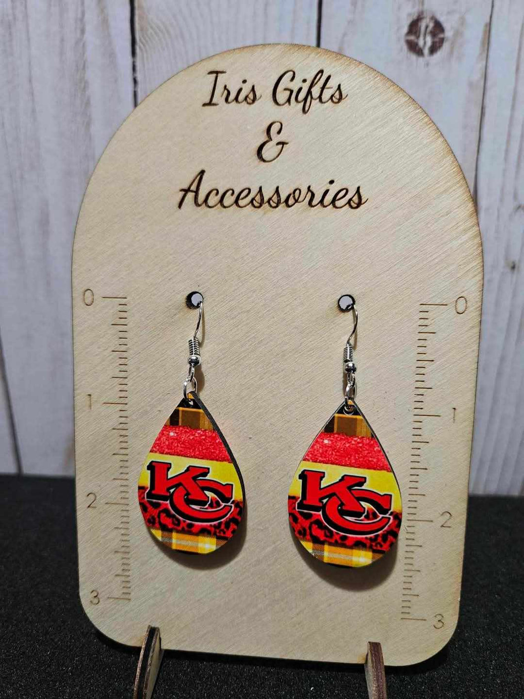 Red KC Leopard Earrings