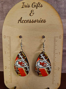 KC Football Teardrop Earrings