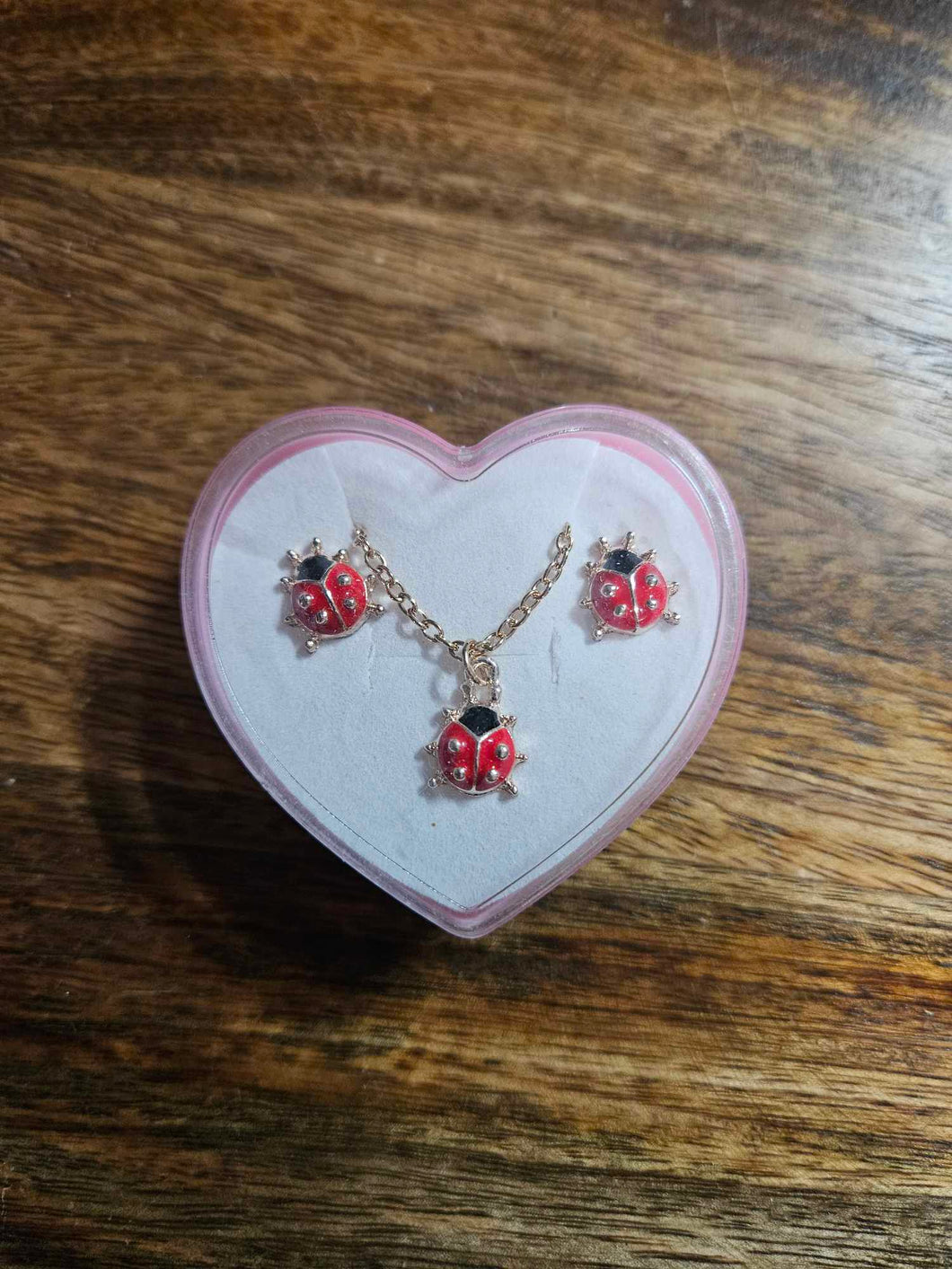 Ladybug Colorful Necklace and Post Earrings