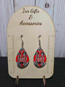 KC Helmet Red Earrings