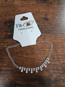 Silver Rhinestone Ankle Bracelet