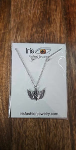 Silver Heart with Wings Necklace