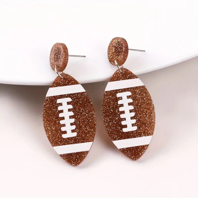 Football Stylish Drop Post Earrings