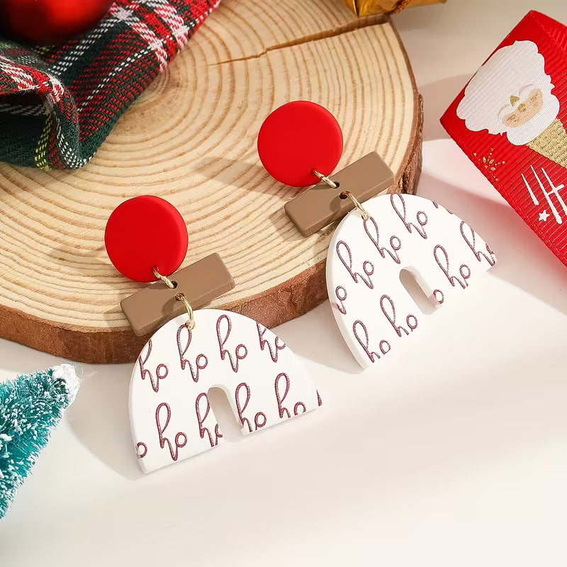 Half Circle HO HO Earrings