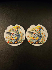 Spring Gnome Car Coaster Set