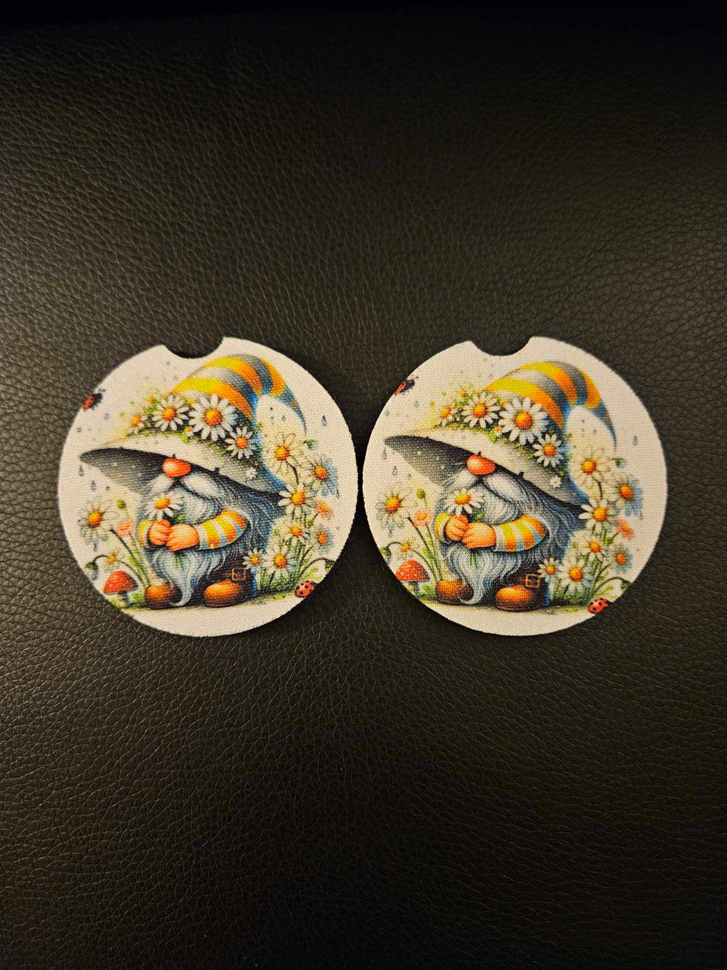 Spring Gnome Car Coaster Set