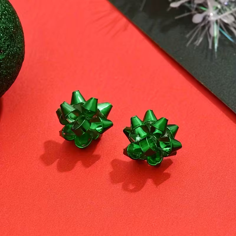 Green Bow Earrings
