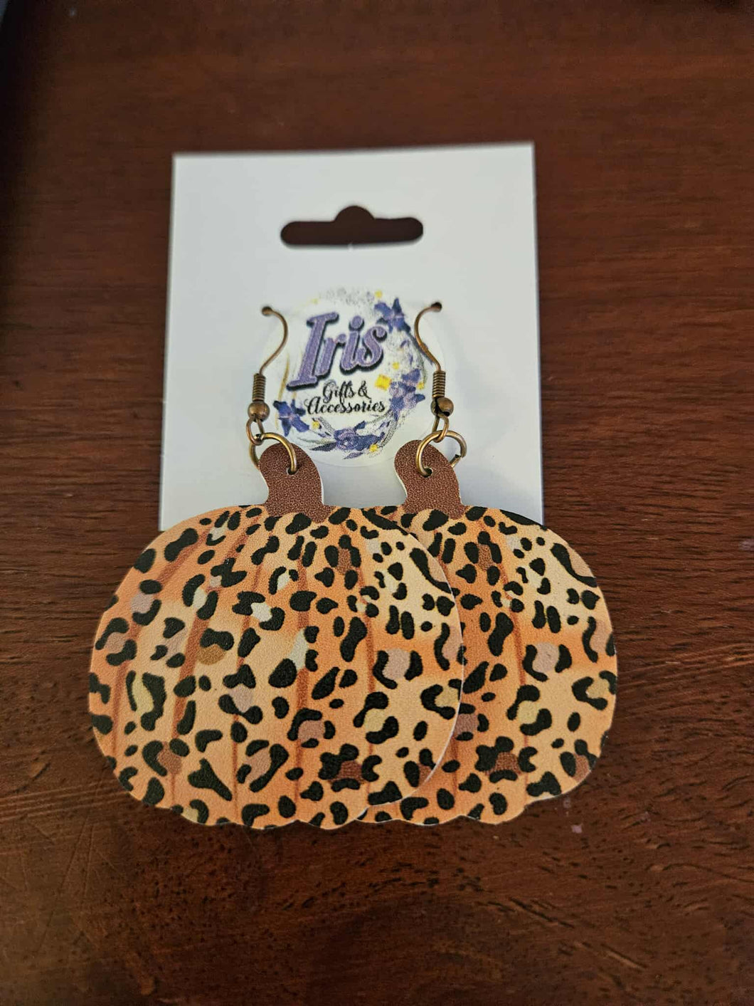 Leopard PU Pumpkin Earrings